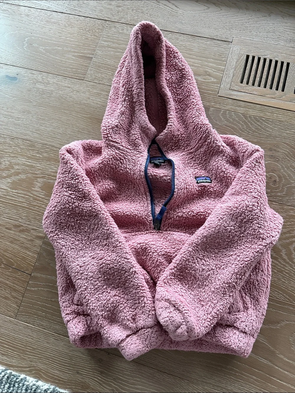 Patagonia Kids Pink Sherpa Half-Zip Hoodie